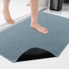 image:imageSmiry Toilet Rugs U Shaped 20x20 Non Slip Rubber Washable Bath Mat  Grey Low Pile Quick Dry Absorbent Bath Mat for Bathroom Floors Tub Sink Shower Outside Home Decor AccessoriesGrayish Blue
