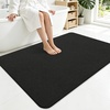 image:imageSmiry Toilet Rugs U Shaped 20x20 Non Slip Rubber Washable Bath Mat  Grey Low Pile Quick Dry Absorbent Bath Mat for Bathroom Floors Tub Sink Shower Outside Home Decor AccessoriesBlack