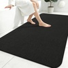 image:imageSmiry Toilet Rugs U Shaped 20x20 Non Slip Rubber Washable Bath Mat  Grey Low Pile Quick Dry Absorbent Bath Mat for Bathroom Floors Tub Sink Shower Outside Home Decor AccessoriesBlack
