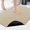 image:imageSmiry Toilet Rugs U Shaped 20x20 Non Slip Rubber Washable Bath Mat  Grey Low Pile Quick Dry Absorbent Bath Mat for Bathroom Floors Tub Sink Shower Outside Home Decor AccessoriesBeige