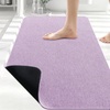 image:imageSmiry Toilet Rugs U Shaped 20x20 Non Slip Rubber Washable Bath Mat  Grey Low Pile Quick Dry Absorbent Bath Mat for Bathroom Floors Tub Sink Shower Outside Home Decor AccessoriesPurple