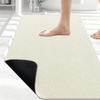 image:imageSmiry Toilet Rugs U Shaped 20x20 Non Slip Rubber Washable Bath Mat  Grey Low Pile Quick Dry Absorbent Bath Mat for Bathroom Floors Tub Sink Shower Outside Home Decor AccessoriesIvory