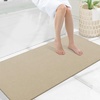 image:imageSmiry Toilet Rugs U Shaped 20x20 Non Slip Rubber Washable Bath Mat  Grey Low Pile Quick Dry Absorbent Bath Mat for Bathroom Floors Tub Sink Shower Outside Home Decor AccessoriesBeige