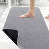 image:imageSmiry Toilet Rugs U Shaped 20x20 Non Slip Rubber Washable Bath Mat  Grey Low Pile Quick Dry Absorbent Bath Mat for Bathroom Floors Tub Sink Shower Outside Home Decor AccessoriesGrey