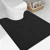 image:imageSmiry Toilet Rugs U Shaped 20x20 Non Slip Rubber Washable Bath Mat  Grey Low Pile Quick Dry Absorbent Bath Mat for Bathroom Floors Tub Sink Shower Outside Home Decor AccessoriesBlack