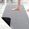 image:imageSmiry Toilet Rugs U Shaped 20x20 Non Slip Rubber Washable Bath Mat  Grey Low Pile Quick Dry Absorbent Bath Mat for Bathroom Floors Tub Sink Shower Outside Home Decor AccessoriesLight Grey