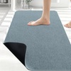image:imageSmiry Toilet Rugs U Shaped 20x20 Non Slip Rubber Washable Bath Mat  Grey Low Pile Quick Dry Absorbent Bath Mat for Bathroom Floors Tub Sink Shower Outside Home Decor AccessoriesGrayish Blue