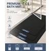 image:imageSmiry Toilet Rugs U Shaped 20x20 Non Slip Rubber Washable Bath Mat  Grey Low Pile Quick Dry Absorbent Bath Mat for Bathroom Floors Tub Sink Shower Outside Home Decor AccessoriesBlack