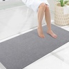 image:imageSmiry Toilet Rugs U Shaped 20x20 Non Slip Rubber Washable Bath Mat  Grey Low Pile Quick Dry Absorbent Bath Mat for Bathroom Floors Tub Sink Shower Outside Home Decor AccessoriesGrey