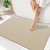 image:imageSmiry Toilet Rugs U Shaped 20x20 Non Slip Rubber Washable Bath Mat  Grey Low Pile Quick Dry Absorbent Bath Mat for Bathroom Floors Tub Sink Shower Outside Home Decor AccessoriesBeige