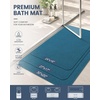 image:imageSmiry Toilet Rugs U Shaped 20x20 Non Slip Rubber Washable Bath Mat  Grey Low Pile Quick Dry Absorbent Bath Mat for Bathroom Floors Tub Sink Shower Outside Home Decor AccessoriesPeacock Blue