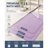 image:imageSmiry Toilet Rugs U Shaped 20x20 Non Slip Rubber Washable Bath Mat  Grey Low Pile Quick Dry Absorbent Bath Mat for Bathroom Floors Tub Sink Shower Outside Home Decor AccessoriesPurple