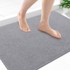 image:imageSmiry Toilet Rugs U Shaped 20x20 Non Slip Rubber Washable Bath Mat  Grey Low Pile Quick Dry Absorbent Bath Mat for Bathroom Floors Tub Sink Shower Outside Home Decor AccessoriesGrey