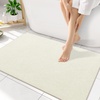 image:imageSmiry Toilet Rugs U Shaped 20x20 Non Slip Rubber Washable Bath Mat  Grey Low Pile Quick Dry Absorbent Bath Mat for Bathroom Floors Tub Sink Shower Outside Home Decor AccessoriesIvory