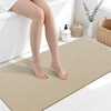 image:imageSmiry Toilet Rugs U Shaped 20x20 Non Slip Rubber Washable Bath Mat  Grey Low Pile Quick Dry Absorbent Bath Mat for Bathroom Floors Tub Sink Shower Outside Home Decor AccessoriesBeige