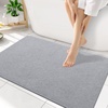 image:imageSmiry Toilet Rugs U Shaped 20x20 Non Slip Rubber Washable Bath Mat  Grey Low Pile Quick Dry Absorbent Bath Mat for Bathroom Floors Tub Sink Shower Outside Home Decor AccessoriesLight Grey