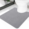 image:imageSmiry Toilet Rugs U Shaped 20x20 Non Slip Rubber Washable Bath Mat  Grey Low Pile Quick Dry Absorbent Bath Mat for Bathroom Floors Tub Sink Shower Outside Home Decor AccessoriesGrey