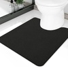 image:imageSmiry Toilet Rugs U Shaped 20x20 Non Slip Rubber Washable Bath Mat  Grey Low Pile Quick Dry Absorbent Bath Mat for Bathroom Floors Tub Sink Shower Outside Home Decor AccessoriesBlack
