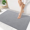 image:imageSmiry Toilet Rugs U Shaped 20x20 Non Slip Rubber Washable Bath Mat  Grey Low Pile Quick Dry Absorbent Bath Mat for Bathroom Floors Tub Sink Shower Outside Home Decor AccessoriesGrey