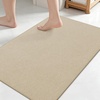 image:imageSmiry Toilet Rugs U Shaped 20x20 Non Slip Rubber Washable Bath Mat  Grey Low Pile Quick Dry Absorbent Bath Mat for Bathroom Floors Tub Sink Shower Outside Home Decor AccessoriesBeige