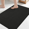 image:imageSmiry Toilet Rugs U Shaped 20x20 Non Slip Rubber Washable Bath Mat  Grey Low Pile Quick Dry Absorbent Bath Mat for Bathroom Floors Tub Sink Shower Outside Home Decor AccessoriesBlack