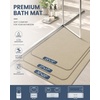image:imageSmiry Toilet Rugs U Shaped 20x20 Non Slip Rubber Washable Bath Mat  Grey Low Pile Quick Dry Absorbent Bath Mat for Bathroom Floors Tub Sink Shower Outside Home Decor AccessoriesBeige