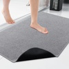 image:imageSmiry Toilet Rugs U Shaped 20x20 Non Slip Rubber Washable Bath Mat  Grey Low Pile Quick Dry Absorbent Bath Mat for Bathroom Floors Tub Sink Shower Outside Home Decor AccessoriesGrey