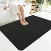 image:imageSmiry Toilet Rugs U Shaped 20x20 Non Slip Rubber Washable Bath Mat  Grey Low Pile Quick Dry Absorbent Bath Mat for Bathroom Floors Tub Sink Shower Outside Home Decor AccessoriesBlack
