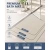 image:imageSmiry Toilet Rugs U Shaped 20x20 Non Slip Rubber Washable Bath Mat  Grey Low Pile Quick Dry Absorbent Bath Mat for Bathroom Floors Tub Sink Shower Outside Home Decor AccessoriesSand