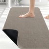 image:imageSmiry Toilet Rugs U Shaped 20x20 Non Slip Rubber Washable Bath Mat  Grey Low Pile Quick Dry Absorbent Bath Mat for Bathroom Floors Tub Sink Shower Outside Home Decor AccessoriesLatte