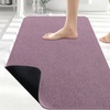 image:imageSmiry Toilet Rugs U Shaped 20x20 Non Slip Rubber Washable Bath Mat  Grey Low Pile Quick Dry Absorbent Bath Mat for Bathroom Floors Tub Sink Shower Outside Home Decor AccessoriesDeep Plum