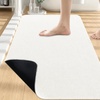 image:imageSmiry Toilet Rugs U Shaped 20x20 Non Slip Rubber Washable Bath Mat  Grey Low Pile Quick Dry Absorbent Bath Mat for Bathroom Floors Tub Sink Shower Outside Home Decor AccessoriesWhite