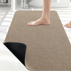 image:imageSmiry Toilet Rugs U Shaped 20x20 Non Slip Rubber Washable Bath Mat  Grey Low Pile Quick Dry Absorbent Bath Mat for Bathroom Floors Tub Sink Shower Outside Home Decor AccessoriesCamel