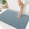 image:imageSmiry Toilet Rugs U Shaped 20x20 Non Slip Rubber Washable Bath Mat  Grey Low Pile Quick Dry Absorbent Bath Mat for Bathroom Floors Tub Sink Shower Outside Home Decor AccessoriesGrayish Blue