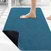 image:imageSmiry Toilet Rugs U Shaped 20x20 Non Slip Rubber Washable Bath Mat  Grey Low Pile Quick Dry Absorbent Bath Mat for Bathroom Floors Tub Sink Shower Outside Home Decor AccessoriesPeacock Blue