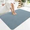 image:imageSmiry Toilet Rugs U Shaped 20x20 Non Slip Rubber Washable Bath Mat  Grey Low Pile Quick Dry Absorbent Bath Mat for Bathroom Floors Tub Sink Shower Outside Home Decor AccessoriesGrayish Blue