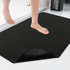 image:imageSmiry Toilet Rugs U Shaped 20x20 Non Slip Rubber Washable Bath Mat  Grey Low Pile Quick Dry Absorbent Bath Mat for Bathroom Floors Tub Sink Shower Outside Home Decor AccessoriesBlack