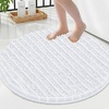 image:imageSmiry Bathroom Rugs Mat Round 24x24 Soft Absorbent Chenille Bath Rugs Non Slip Rubber Backing Machine Washable Quick Dry Bath Mats for Bathroom Floor Tub Shower Home Accessories White