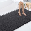 image:imageSmiry Luxury Chenille Bathroom Rugs 120X24 Extra Soft and Absorbent Shaggy Bath Mat Machine Washable NonSlip Plush Carpet Runner for Tub Shower and Floor Home Decor Accessories Charcoal Grey
