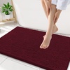 image:imageSmiry Luxury Chenille Bathroom Rugs 30x18 Extra Soft and Absorbent Shaggy Bath Mat Machine Washable NonSlip Plush Carpet Runner for Tub Shower and Floor Home Decor Accessories Burgundy