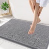image:imageSmiry Luxury Chenille Bathroom Rugs 30x18 Extra Soft and Absorbent Shaggy Bath Mat Machine Washable NonSlip Plush Carpet Runner for Tub Shower and Floor Home Decor Accessories Grey