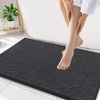 image:imageSmiry Luxury Chenille Bathroom Rugs 30x18 Extra Soft and Absorbent Shaggy Bath Mat Machine Washable NonSlip Plush Carpet Runner for Tub Shower and Floor Home Decor Accessories Charcoal Grey