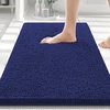 image:imageSmiry Luxury Chenille Bathroom Rugs 30x20 Extra Soft and Absorbent Shaggy Bath Mat Machine Washable NonSlip Plush Carpet Runner for Tub Shower and Floor Home Decor Accessories Deep Navy Blue