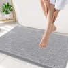 image:imageSmiry Luxury Chenille Bathroom Rugs 32x20 Extra Soft and Absorbent Shaggy Bath Mat Machine Washable NonSlip Plush Carpet Runner for Tub Shower and Floor Home Decor Accessories Light Grey