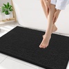 image:imageSmiry Luxury Chenille Bathroom Rugs 32x20 Extra Soft and Absorbent Shaggy Bath Mat Machine Washable NonSlip Plush Carpet Runner for Tub Shower and Floor Home Decor Accessories Black
