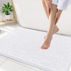 image:imageSmiry Luxury Chenille Bathroom Rugs 32x20 Extra Soft and Absorbent Shaggy Bath Mat Machine Washable NonSlip Plush Carpet Runner for Tub Shower and Floor Home Decor Accessories White