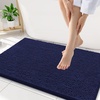 image:imageSmiry Luxury Chenille Bathroom Rugs 32x20 Extra Soft and Absorbent Shaggy Bath Mat Machine Washable NonSlip Plush Carpet Runner for Tub Shower and Floor Home Decor Accessories Navy Blue