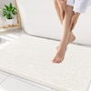 image:imageSmiry Luxury Chenille Bathroom Rugs 32x20 Extra Soft and Absorbent Shaggy Bath Mat Machine Washable NonSlip Plush Carpet Runner for Tub Shower and Floor Home Decor Accessories Ivory