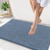 image:imageSmiry Luxury Chenille Bathroom Rugs 32x20 Extra Soft and Absorbent Shaggy Bath Mat Machine Washable NonSlip Plush Carpet Runner for Tub Shower and Floor Home Decor Accessories Grayish Blue