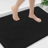 image:imageSmiry Luxury Chenille Bathroom Rugs 35x24 Extra Soft and Absorbent Shaggy Bath Mat Machine Washable NonSlip Plush Carpet Runner for Tub Shower and Floor Home Decor Accessories Black